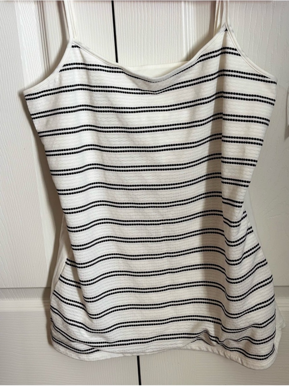 LOFT Black and White Striped Spaghetti Strap Cami